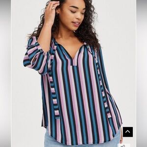 Torrid georgette bow tie blouse